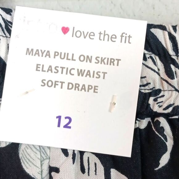 Intro Women's. Black & White Maxi A-Line floral skirt beaded tassels sz 12 boho - Picture 9 of 10